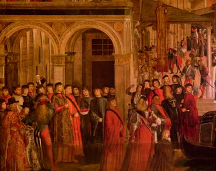 Das Wunder des wahren Kreuzes auf der Rialtobrücke (Detail)